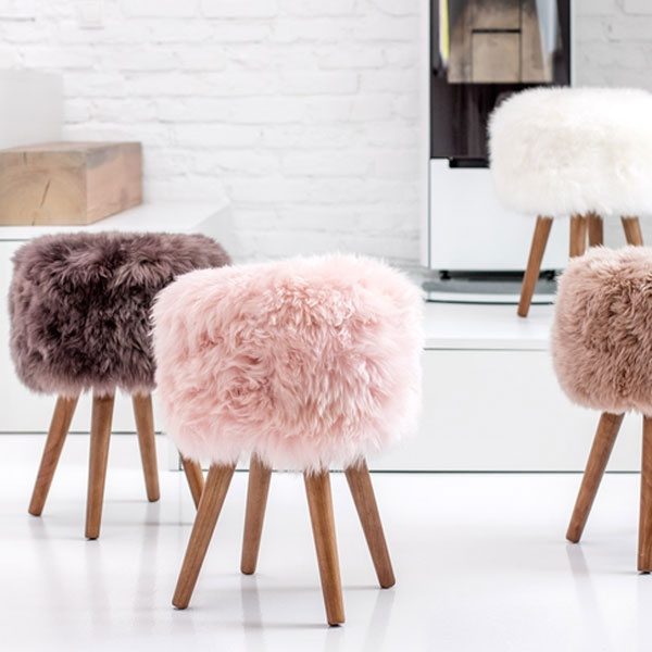 New Zealand Sheepskin Stool